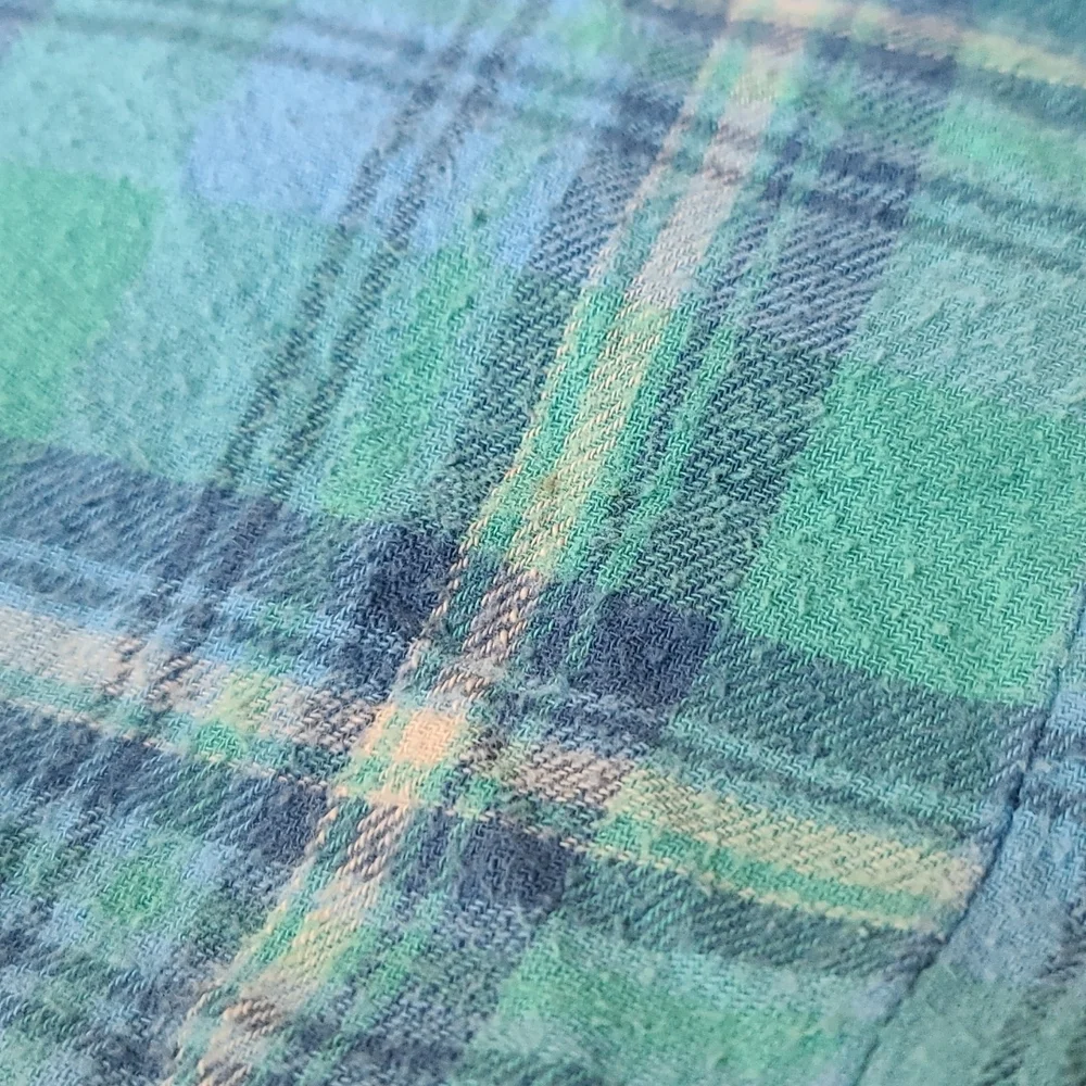 Spell designs lost highway flannel shirt turquoise buttondown S teal flannelette - Picture 13 of 16